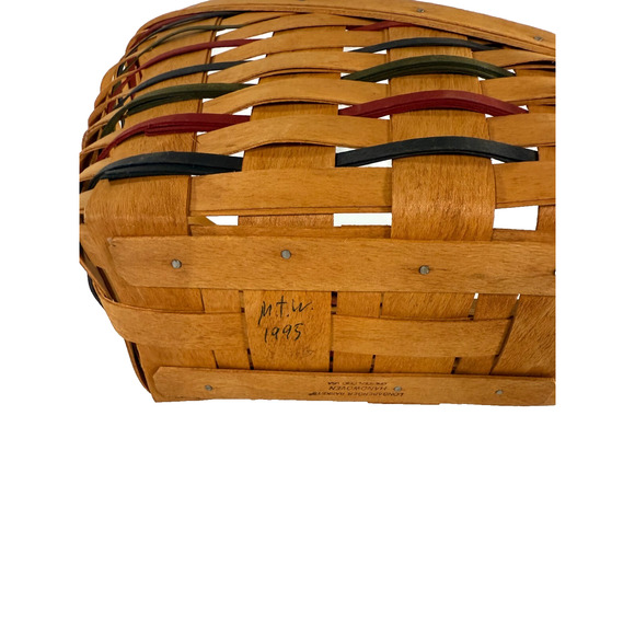 1995 Longaberger Woven Traditions Small Vegetable Basket 10.5"L x 6.5"W x 7"H - Picture 3 of 3